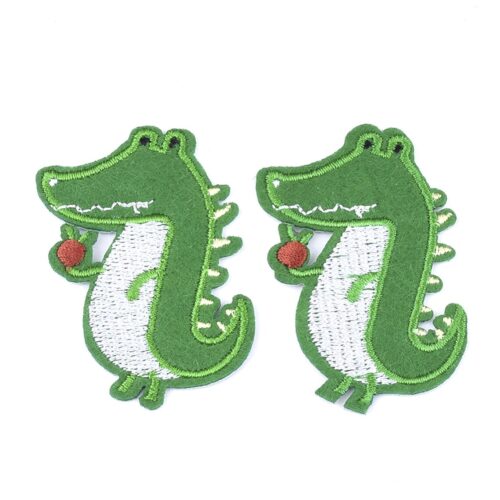 Ecussons patch thermocollant crocodile x2