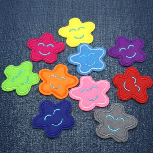 Lot de 10 Patchs Étoile Souriante Multicolore