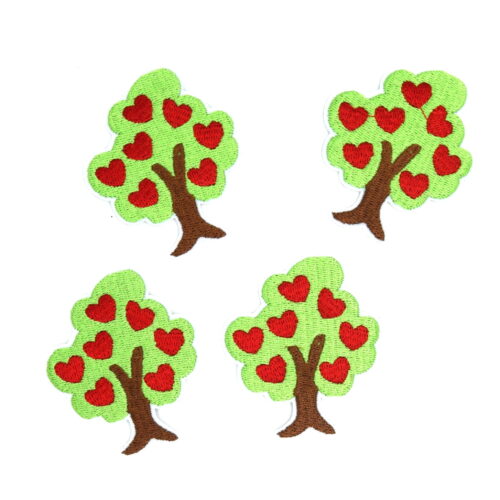 Ecussons patchs thermocollant arbre vert x4