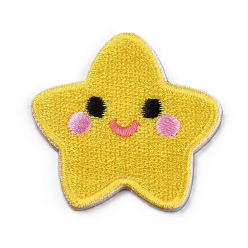 patch thermocollant étoile jaune souriante