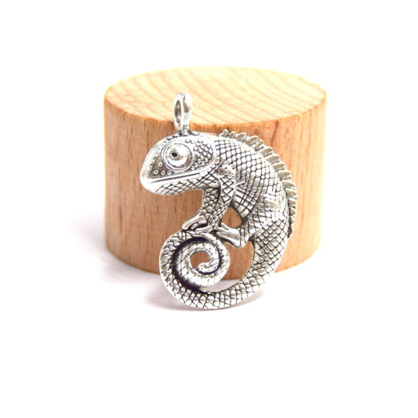 Pendentifs caméléon argent antique