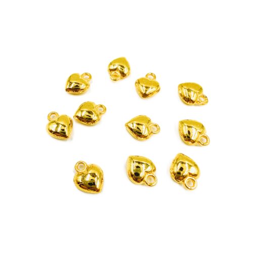 Lot de 20 breloques en forme de cœur en alliage de style tibétain doré pour la création de bijoux DIY.