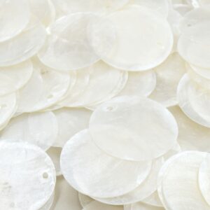 Pendentifs Ronds Coquille Capiz Blanche - 30mm