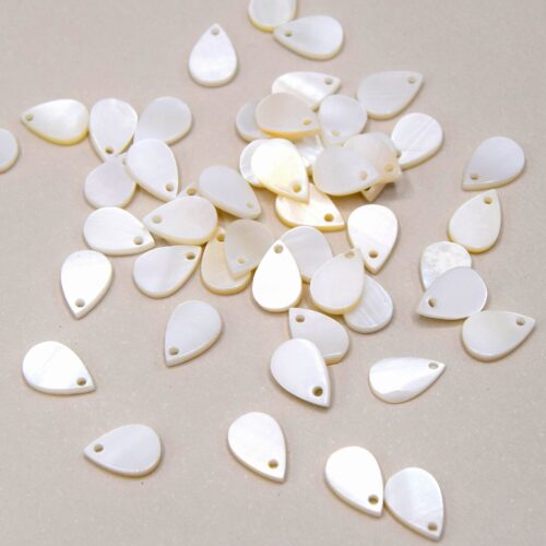 Breloques Goutte Nacre Blanche Naturelle x20 - Pendentifs Bijoux