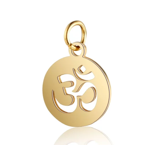 pendentif médaille om en acier inoxydable (1)