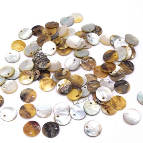 Breloques coquille d'Akoya naturel Ø11 mm rond