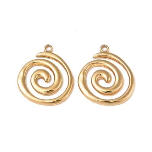 Pendentifs spirales en acier inoxydable 304 or IP18k
