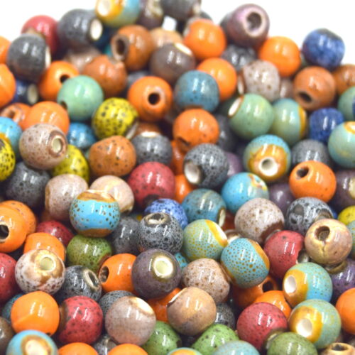 Perles de porcelaine émaillée