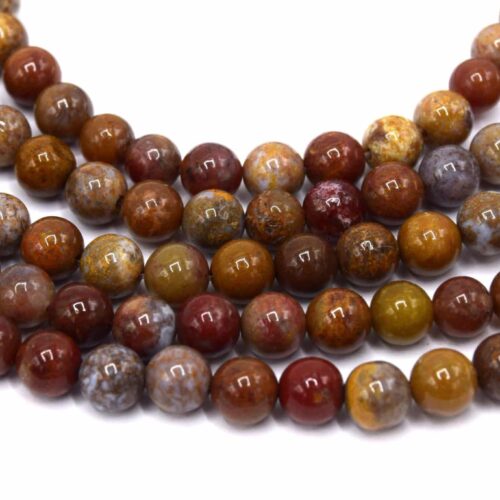 Perles bois pétrifié ~6mm