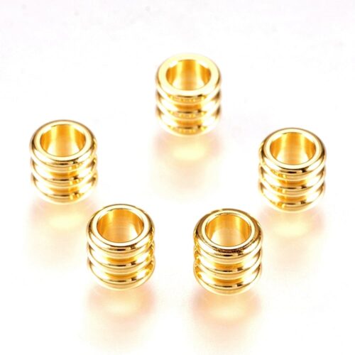 Perles intercalaires dorées en acier inoxydable 201 colonne