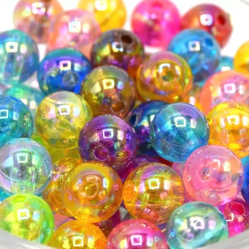 Perles rondes acrylique 8mm couleur mixte x50