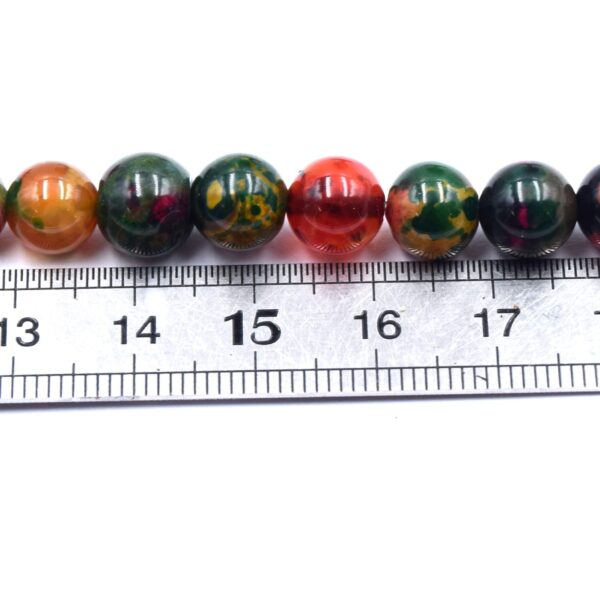 perle ronde agate verte et multicolore 8mm pour bijoux diy