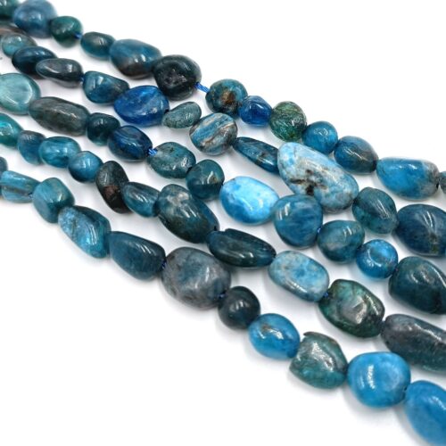 Perles en apatite naturelle bleu 6~10mm x15