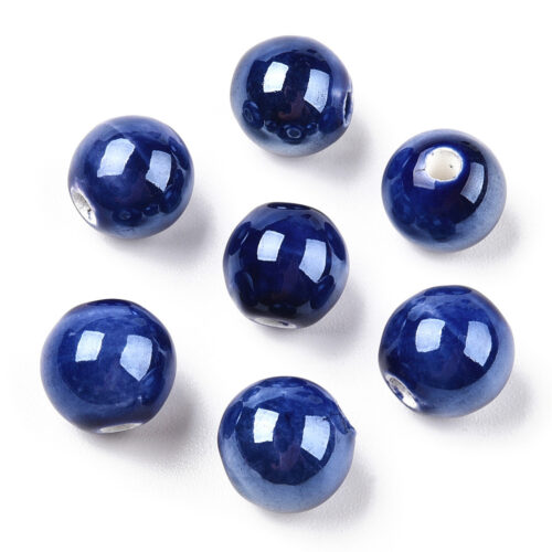 perle bleu marine porcelaine 8mm2