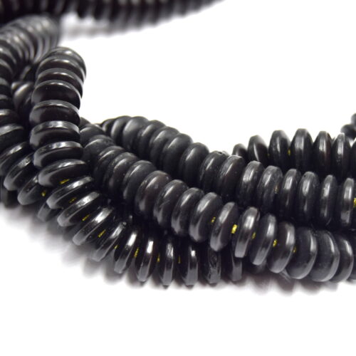 Perles heishi noix de coco noir ~8x3mm