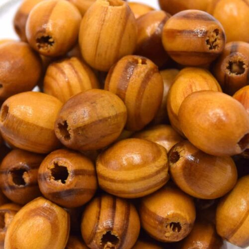 Perles en bois naturel ovale 10x8mm