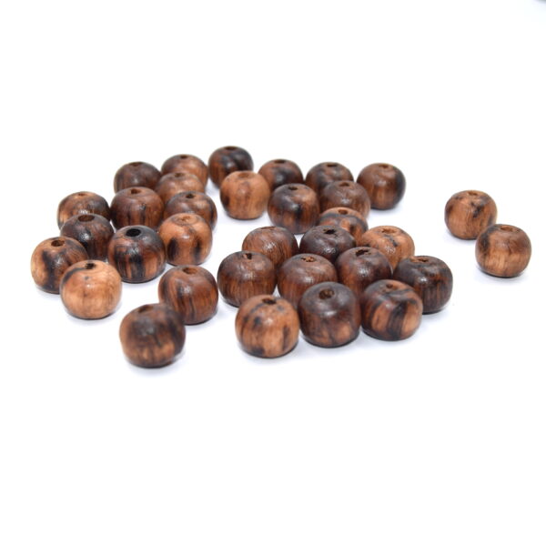perles en bois de châtaignier artisanales 12mm trou 2.5mm