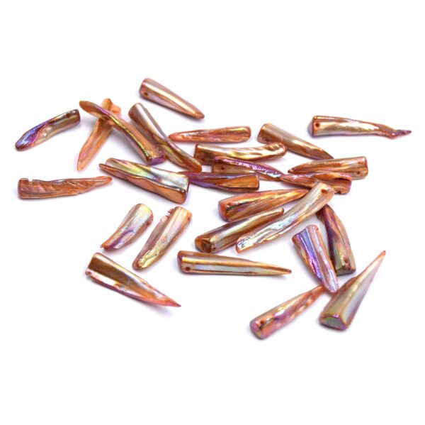 Perles Coquillage Eau Douce Galvanisé Corail - Pointes Dent - 40cm (57-64 pcs) – Image 5