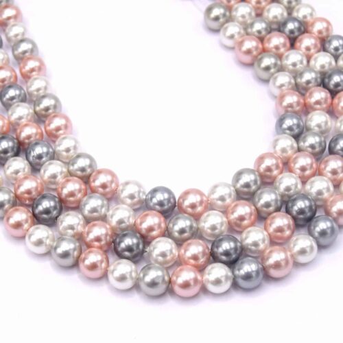 Perles en coquille nacrée Grade A ton rose