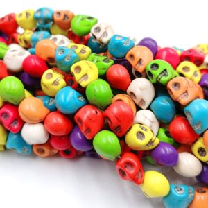 perle crâne multicolore 10mm pour bijoux halloween