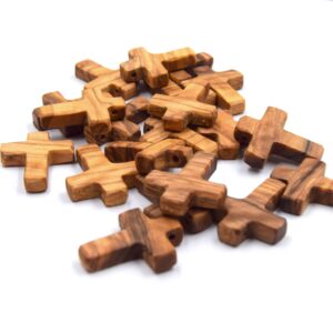 croix en bois d'olivier percement latéral