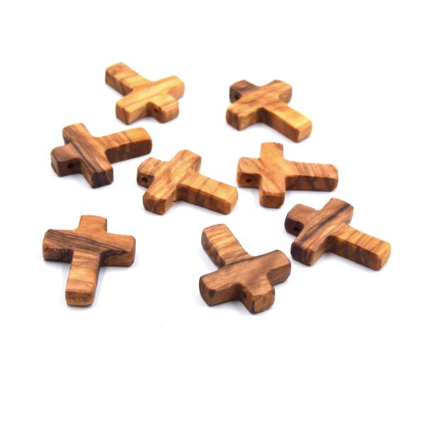 croix en bois d'olivier percement latéral
