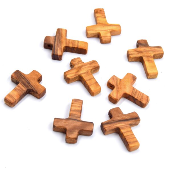 Croix Bois d'Olivier 3cm - Artisanat Corse Fait Main X1 – Image 3