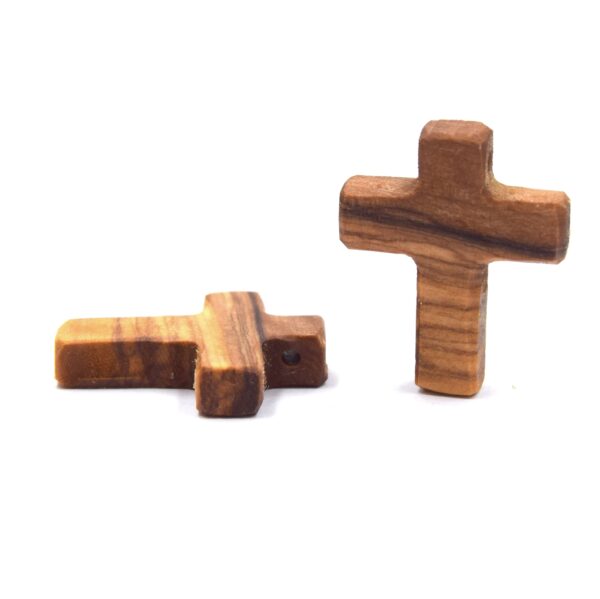 Croix Bois d'Olivier 3cm - Artisanat Corse Fait Main X1 – Image 2