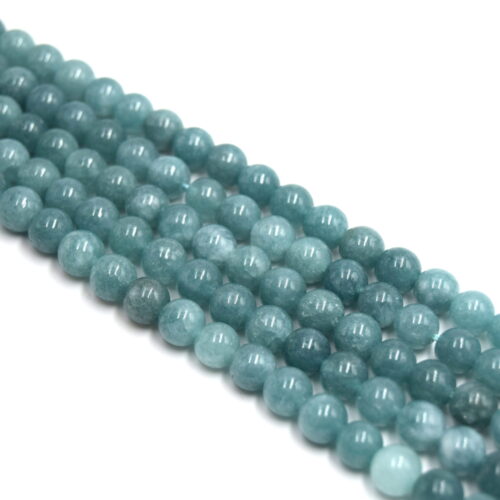 Perles jade ronde bleu gris Ø 6mm