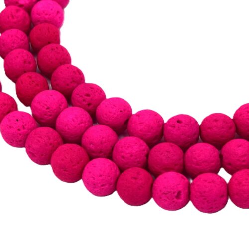 PERLE DE LAVE ROSE 6MM