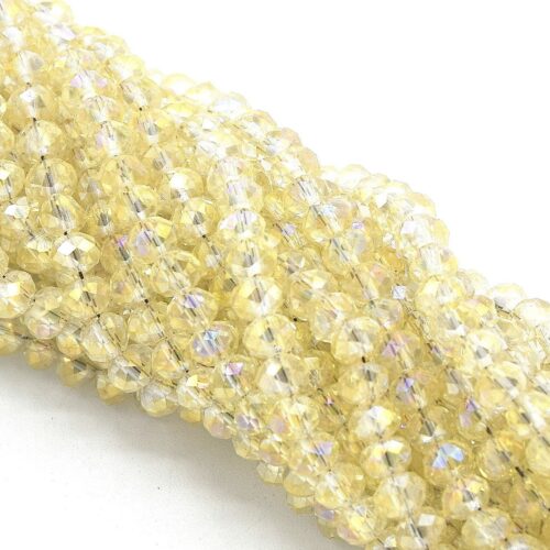 PERLES DE VERRE RONDELLE À FACETTES  4 mm
