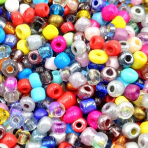Perle de rocaille en verre multicolore pour confection de bijoux