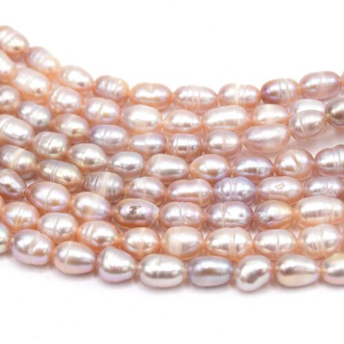 Perles d'eau douce riz couleur prune 6~7mm x20