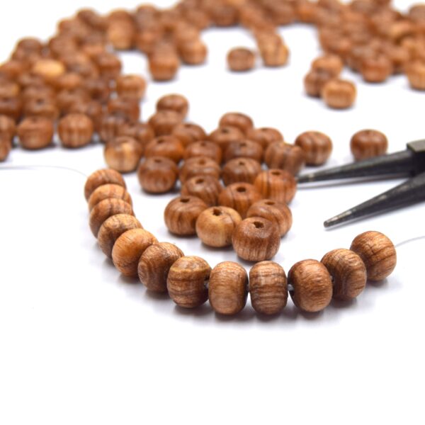 Perles bois de Frêne 8x6mm - Fabrication Française Artisanale x50 – Image 3