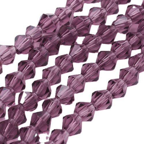 perle facettes toupie prune 4mm