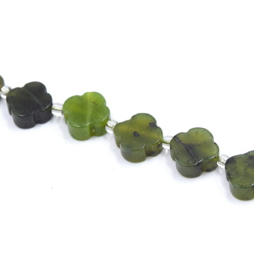 Perles Trèfle Jade Néphrite Naturel Canada