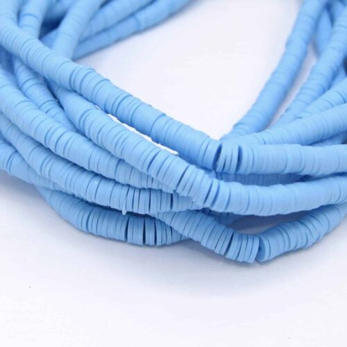 Chapelet de perles heishi Ø6mm bleu ciel