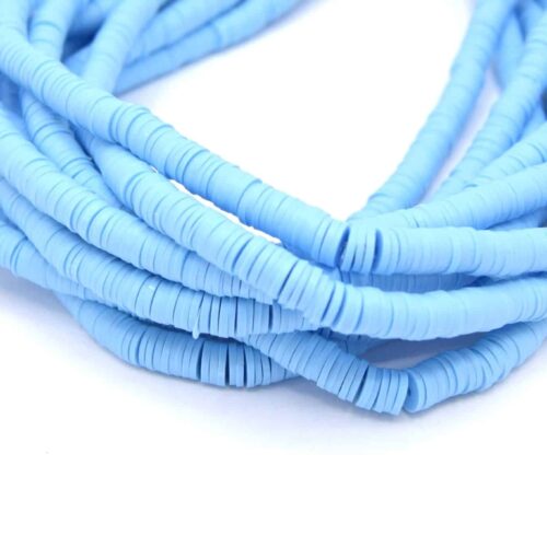 Chapelet de perles heishi Ø6mm bleu ciel
