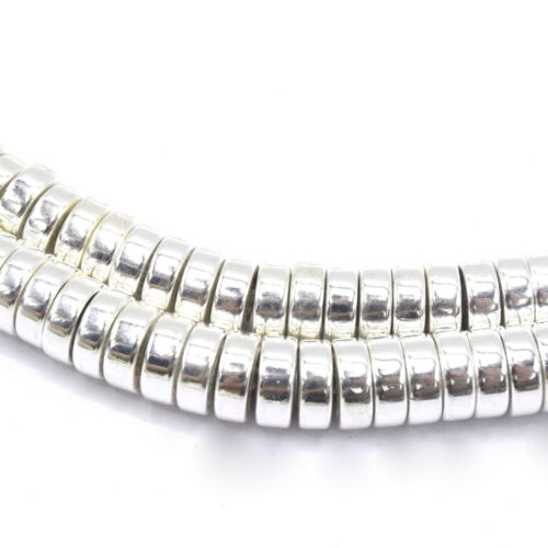 Perles heishi en hématite non magnétique argent 6mm