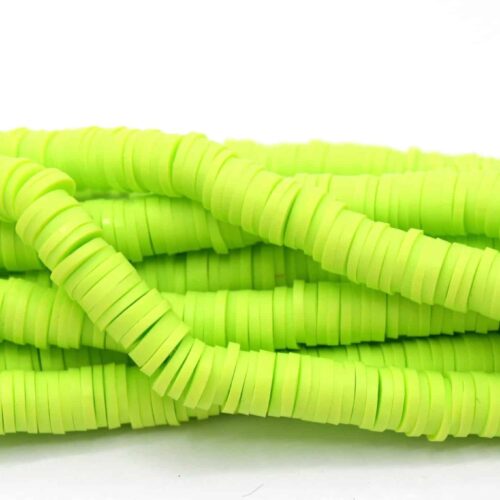 Chapelet de perles heishi Ø6mm vert bambou