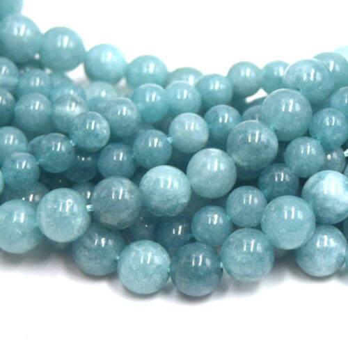 Perles jade ronde bleu gris Ø 8mm