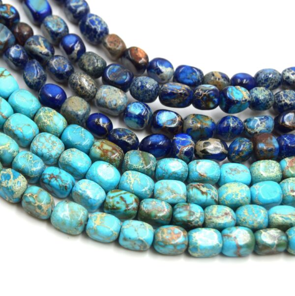 Perles Jaspe Impérial Nuggets Bleu/Turquoise (Lot de 20) - Pierre Naturelle – Image 2