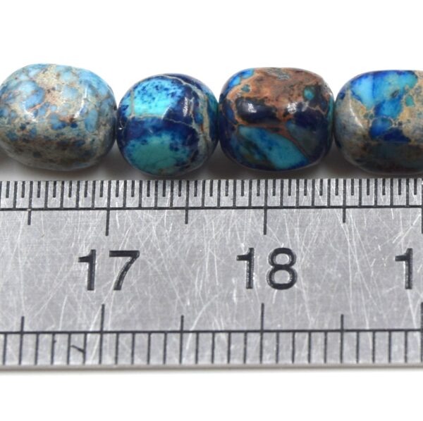 perle jaspe impérial turquoise et bleu marine nuggets