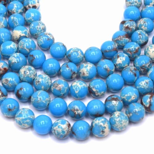 Perles de jaspe impérial bleu ciel Ø8mm