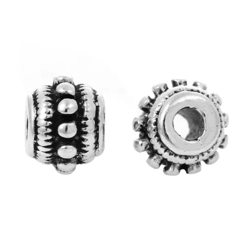 Perles entretoise Argent Tibétain grand trou 8mm