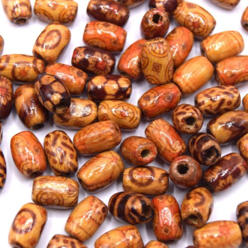 perles en bois Tonneau ~12 MM