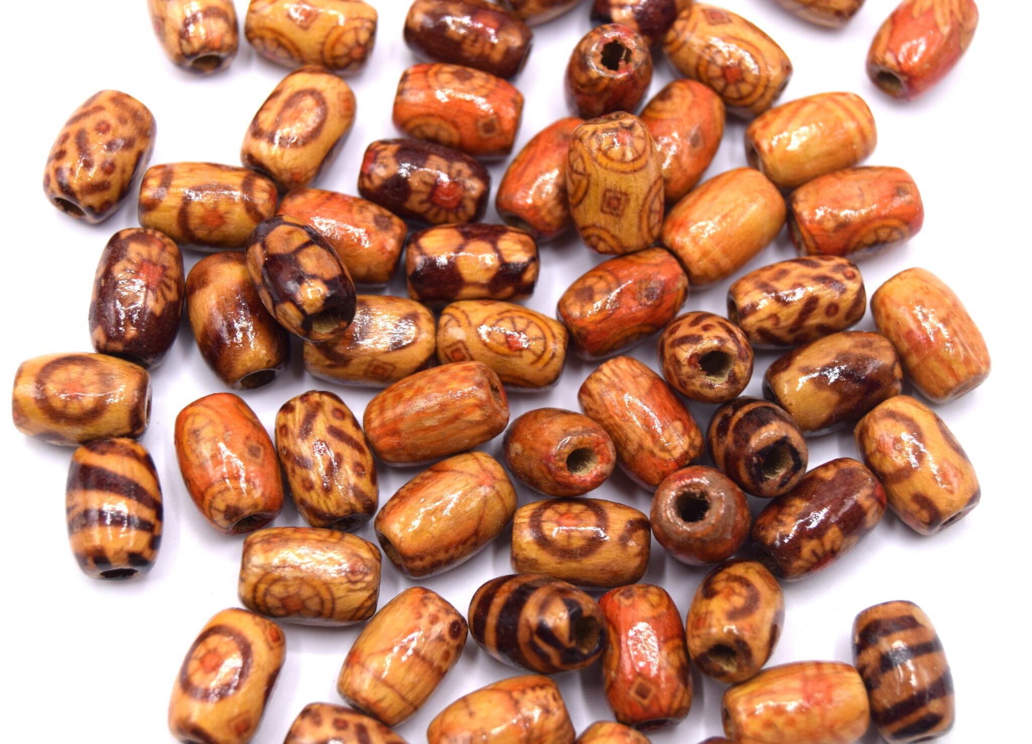 perles en bois Tonneau ~12 MM