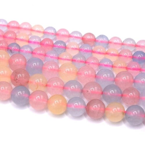 Perles de calcédoine ronde mixte Ø8mm