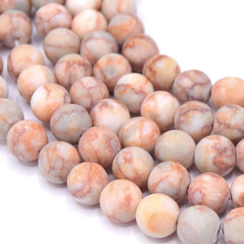 Perles de jaspe Nestone 10mm ronde gris orangé