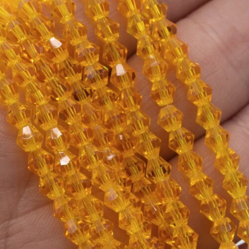 Perles à facettes toupie orange